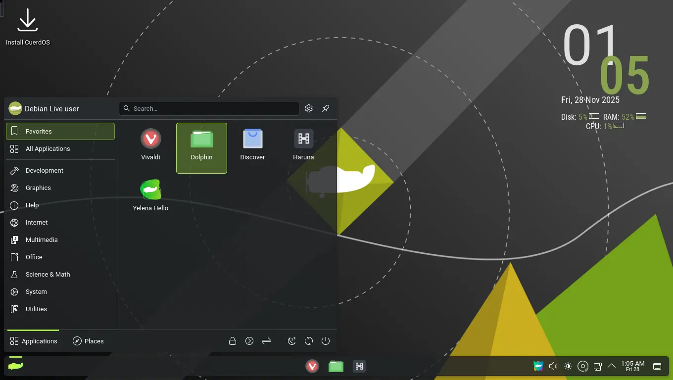 CuerdOS KDE Screenshot