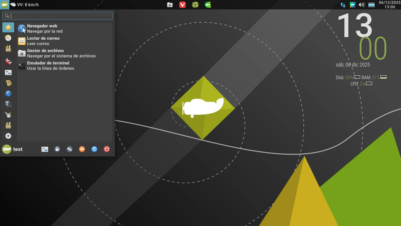 CuerdOS Xfce Screenshot